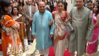 Bridesmaids Processional and Bride Walking Down the Aisle at A Traditional Hindu Wedding