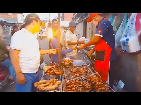 Grilled Meats On Street - Grilled Quails, Chicken feet, Duck, Chicken Pulao - Phnom Penh Street Food