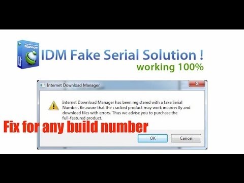 How To Fix Idm Fake Serial Number Error Hindi India Youtube