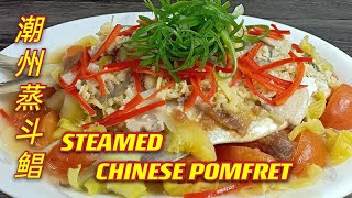 潮州蒸斗鲳  |  调味少肉质保持鲜嫩、蒸熟后不腥不柴  |  Steamed Chinese Pomfret