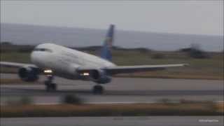 Cyprus Airways Airbus A319 Heavy Crosswind Landing At Heraklion