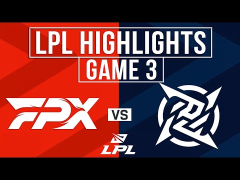 FPX vs NIP Highlights Game 3 | LPL 2025 Split 1 | FunPlus Phoenix vs Ninjas in Pyjamas