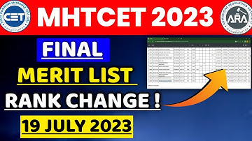 💟 MHTCET 2023 FINAL MERIT LIST RANK CHANGE?💥!!