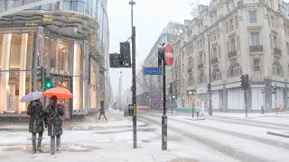 London SNOW Walk ⛄ Finally Snowing Central London 2021