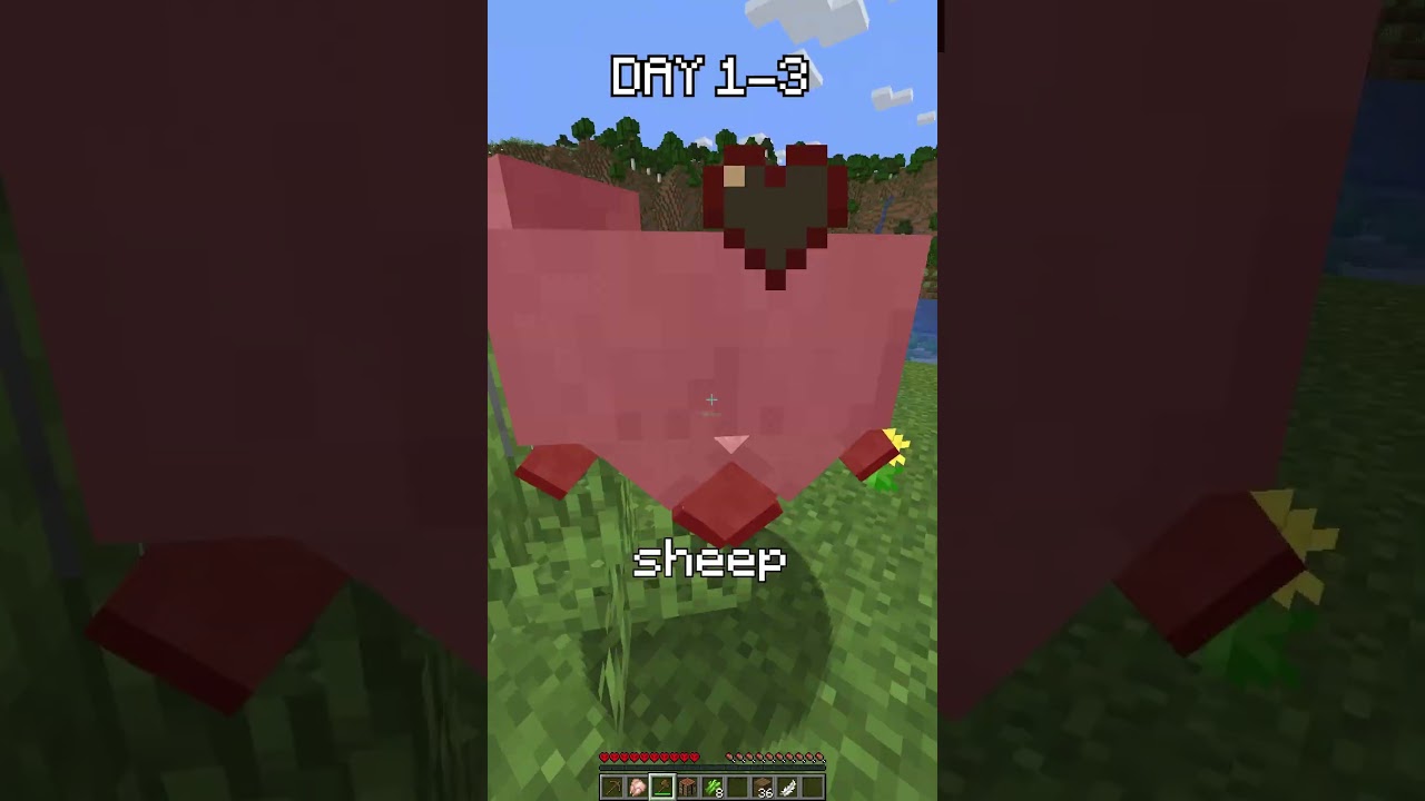 100 Days In Minecraft Shorts (Day 1-3)