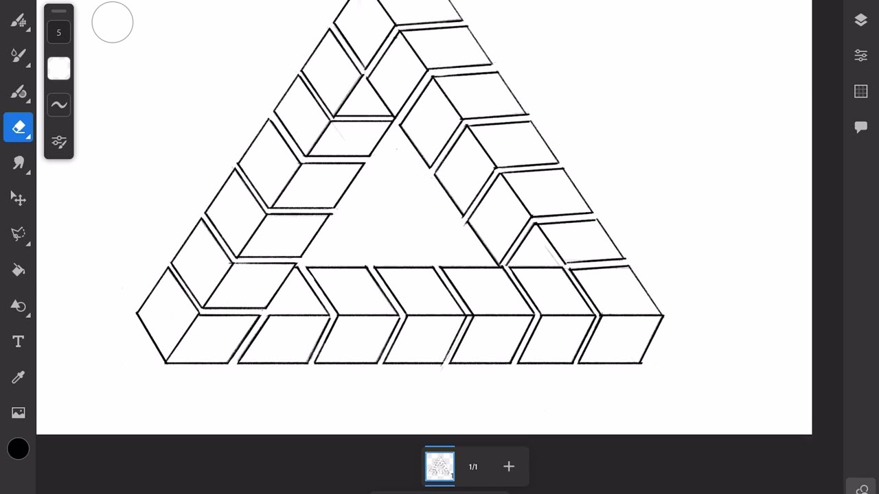 Impossible Triangle : Pen rows Triangle: Time lapse