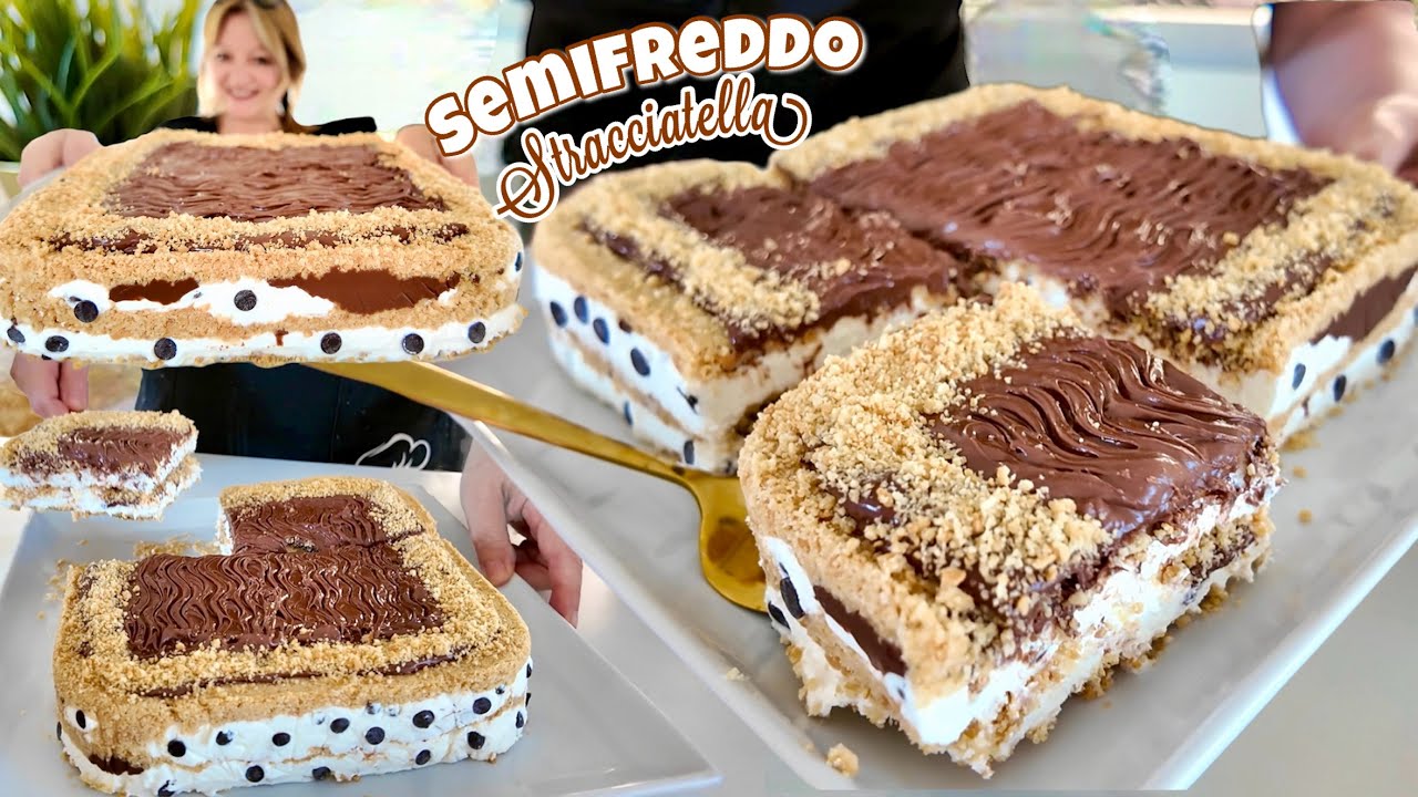 МИЛЬФОГЛИ СЕМИФРЕДДО со СТРАЧАТЕЛЛОЙ холодный пирог БЕЗ ПРИГОТОВЛЕНИЯ БЕЗ ЖЕЛЕ