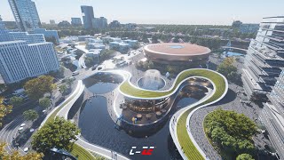 CGsorealCom Commercial Plaza Animation D5 Render