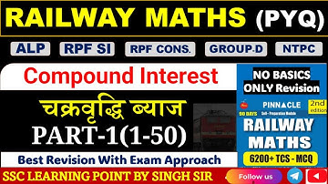 Compound Interest (Part-1) Pinnacle Railway Maths 6200 Book Solution By Singh Sir || #Railway Math