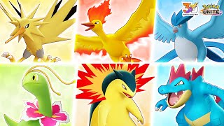 Pokémon Unitezapdos, Moltres, Articuno, Meganium, Typhlosion, And Feraligatr Are Joining The Fray