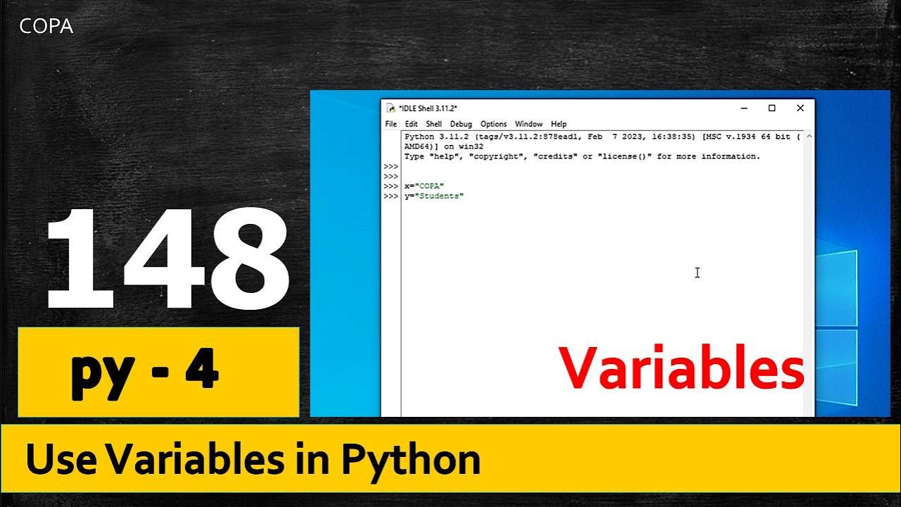 #P148 - py : 4 - Use Variables in Python - YouTube