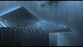 🔴 Heavy Rain on a Tin Roof for Sleeping 24/7, Sleep Instantly with Rain Sounds & Thunder at Night