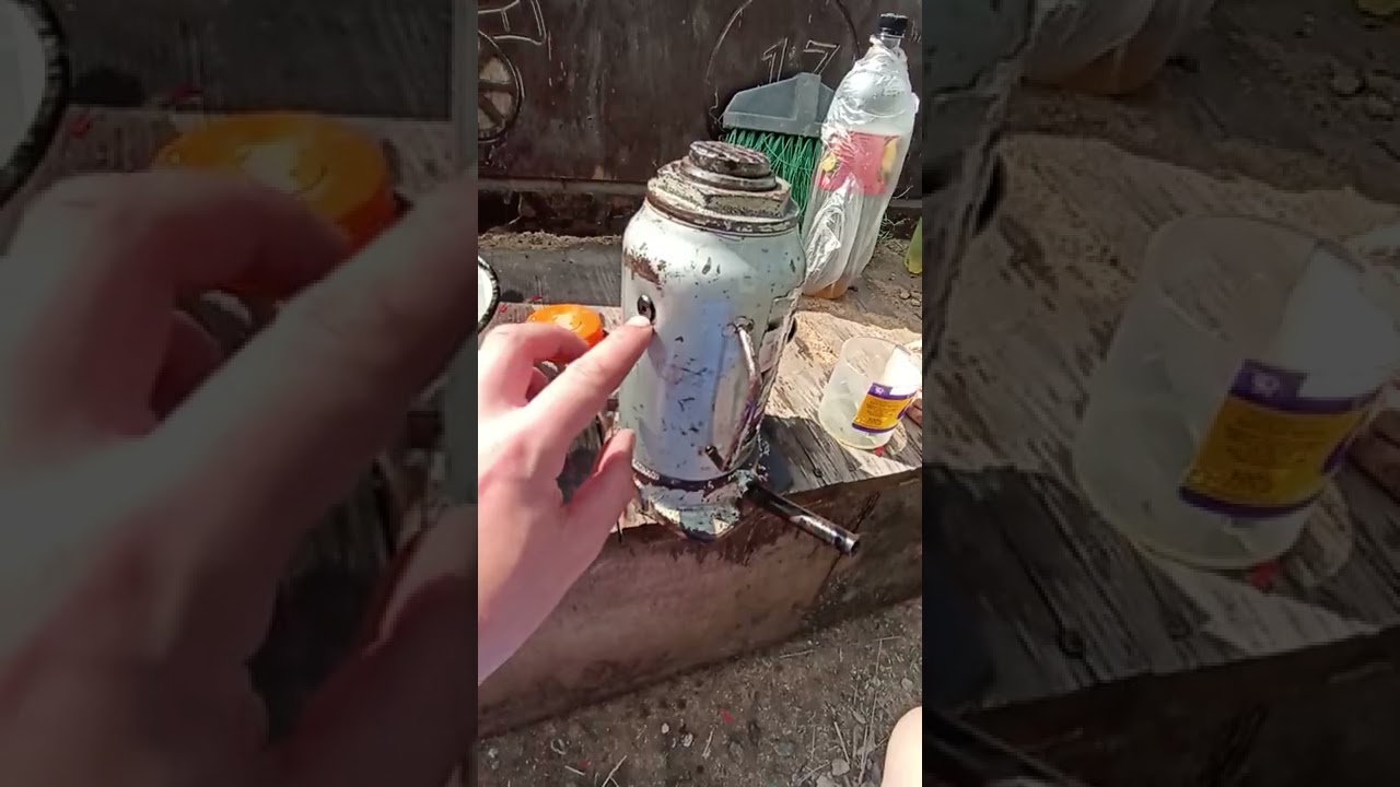 замена масло в домкрате - YouTube