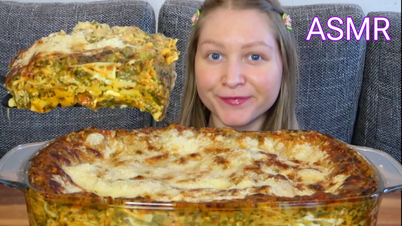 ASMR VEGGIE LASAGNA Mukbang Eating Sounds