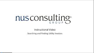 NUS EiS Training Video #3 - Searching & Finding Utility Invoices