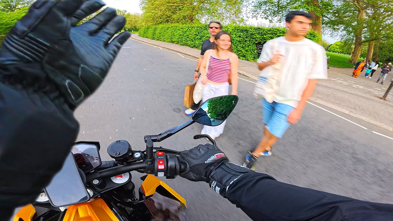 Pedestrians On The Road On KTM Super Duke 1290 R Austin Racing V3 150MM ...