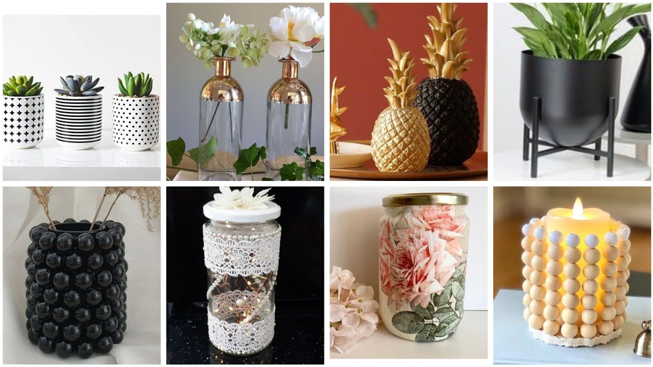 أفكار 💡 عندك برطمانات اصنعي اجمل ديكورات لبيتك بأقل تكلفة اصنعيها بنفسك #diy #craft #ideas #deco
