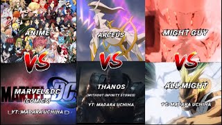 Anime vs Marvel\&Dc(All comic versions)| Might Guy vs Anime characters Edit #anime #dc #marvel #edit