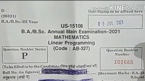 Linear Programming Problem (2021Solved Question paper)