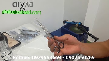 Mài kéo cắt tóc công nghệ cao với máy mài Mark