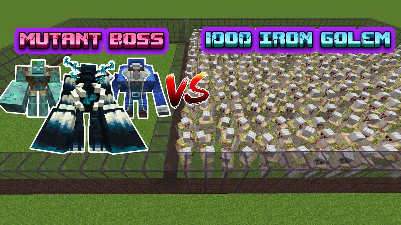 1000 Iron Golem VS ALL Mutant Boss Mobs | Minecraft Mob Battle - YouTube