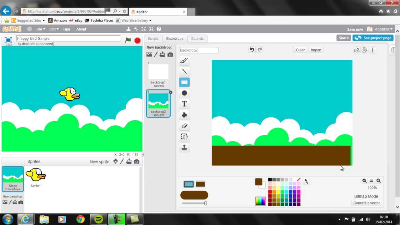 e Flappy Bird On Scratch 2.0