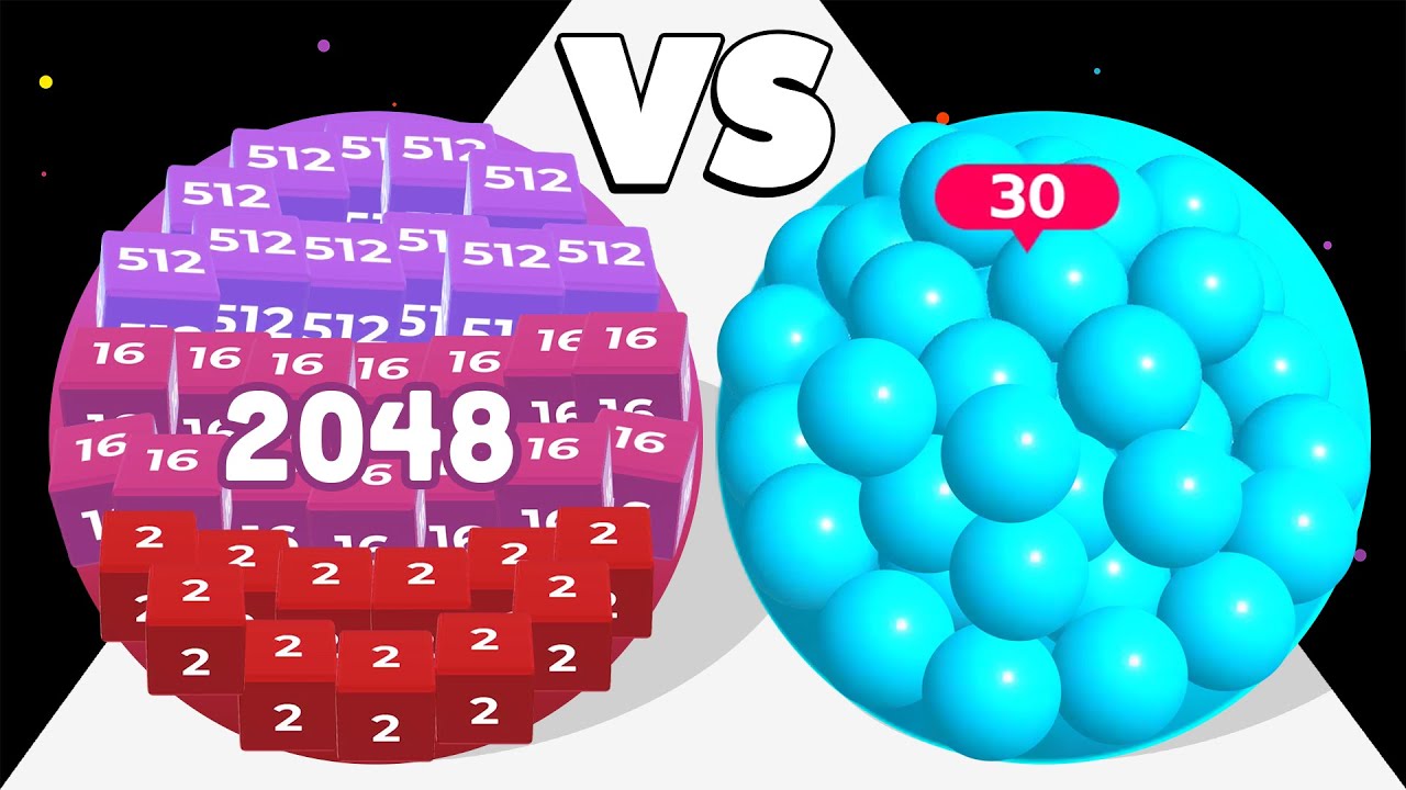 2048 CUBE RUNNER /vs BALL RACE ∞ ASMR Gameplay Android iOS • Satisfying Mobile Games