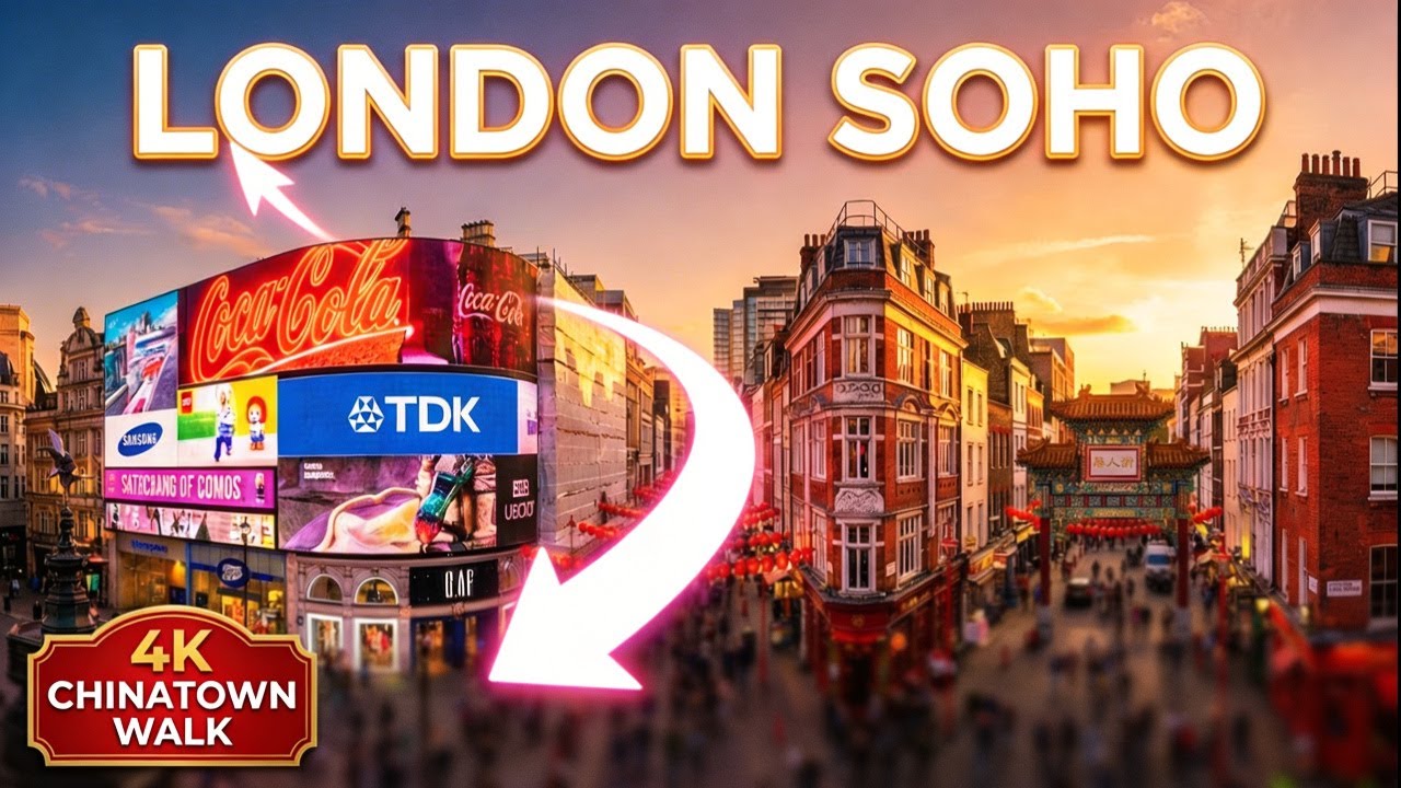 Vibrant London Soho Day Walk | Piccadilly Circus Chinatown | 4K HDR