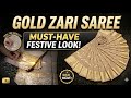 Latest Party Wear Saree Collection 2026 | Beige &amp; Gold Zari Saree.