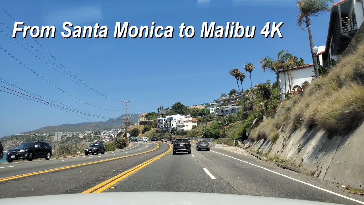 [Los Angeles] From Santa Monica Beach to Malibu 4K - beach drive