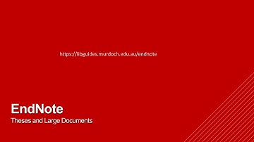 Advanced EndNote - Theses & Large Documents