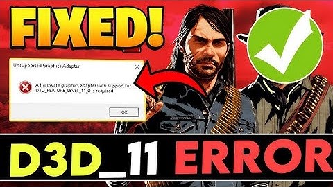 FIX Red Dead Redemption 1 feature level 11 1 Error ｜ fix rdr 1 Directx Feature Level 11 1