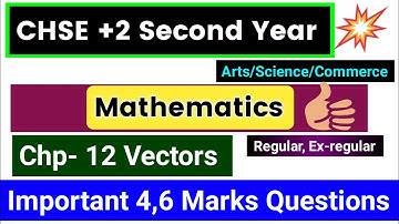 Chse Vectors Important Questions 2024 | Chse Math Selection Questions 2024