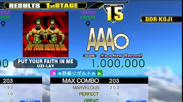 [DDR A] PUT YOUR FAITH IN ME [Single-EXPERT] 1,000,000 MFC by DDR-KOJI