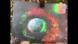 Neon Colors Spiral Galaxy  NEONFX Spray Paint Art