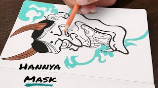 Drawing a Hannya Mask ✏️- Part 1 #japanesetraditional #artwork #sketching