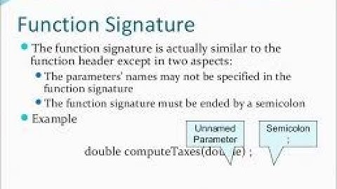 Function Signature in C++ programming