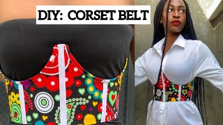 How to cut and sew an under Bust corset belt|| Easy cutting and sewing Tutorial.