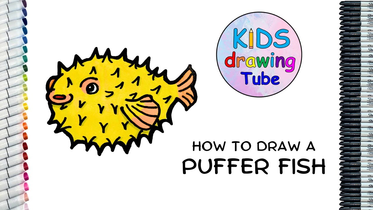 How to draw a Puffer Fish Easy YouTube