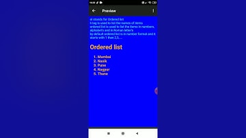 #7TutorialHTML Ordered list examples on Android mobile