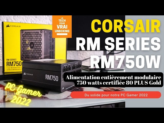 Corsair RM750 - L'alimentation full modulaire 80 plus Gold pour notre PC  Gamer 2022. 