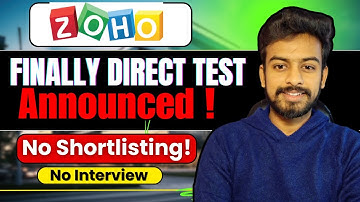 Zoho Direct Test Hiring Announced | Biggest OFF Campus Drive For 2026, 2027,2025 Batch | Fresher Job