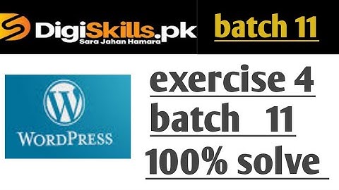 Digiskills WordPress exercise 4 batch 11 | WordPress exercise 4 batch 11./real technical information
