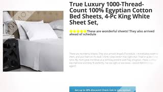 True Luxury 1000-Thread-Count 100% Egyptian Cotton Bed Sheets, 4-Pc  | Review and Discount
