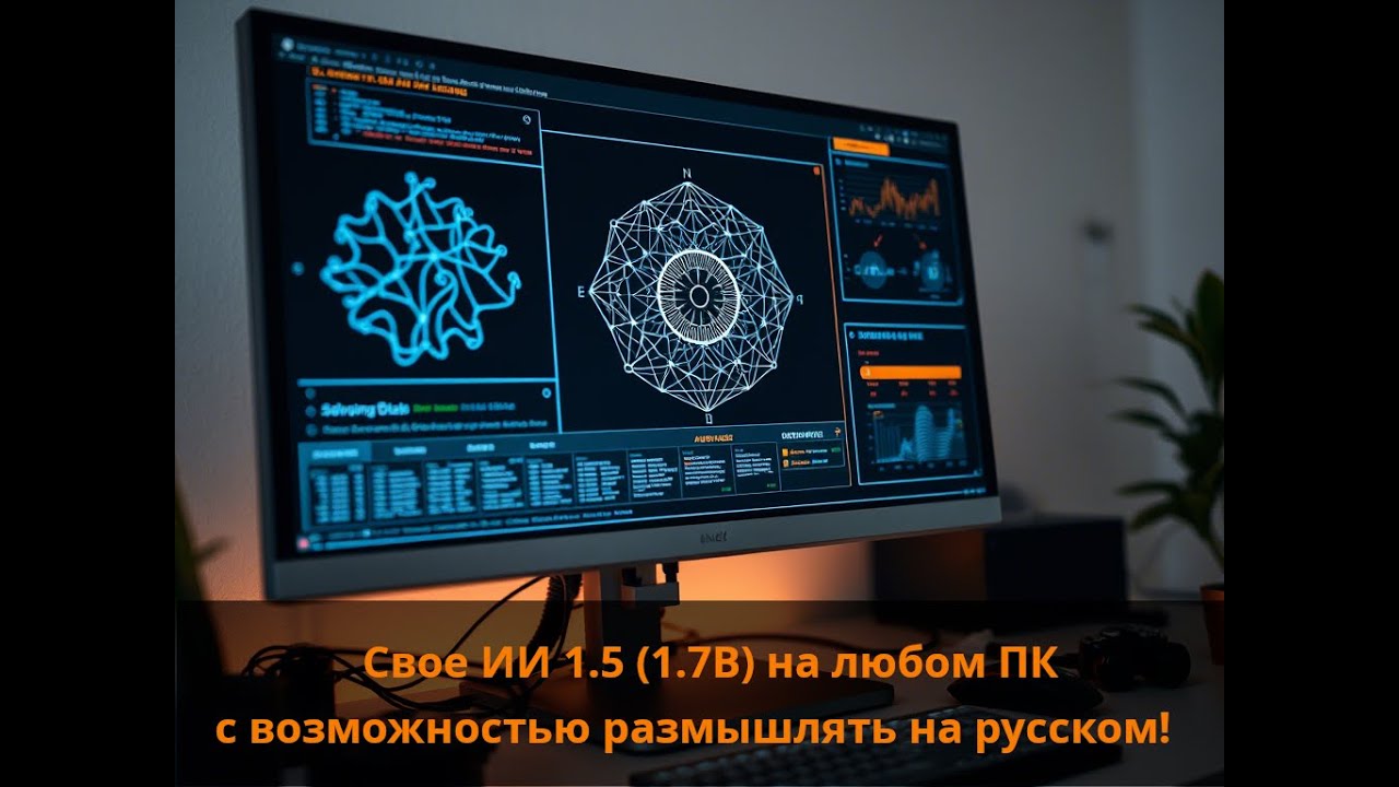 Размышляющая AI модель 1.7b пример на своем ПК на русском языке, работает даже на калькуляторе!