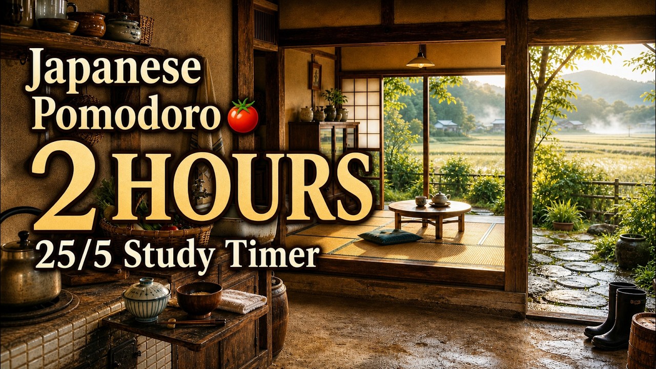 2 Hour Pomodoro Timer | Study With Me | 25/5 Focus + Break | Japanese ...