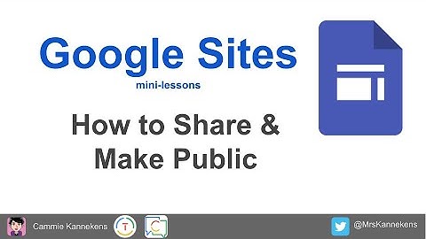 Google Sites Mini Tutorial - 12 Share & Publish