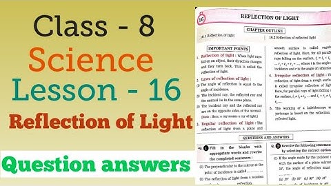 Class 8 Science lesson 16 Reflection of light Digest Answers Mh Board.