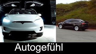 Tesla Model X preview shots Exterior/Interior Crossover SUV wing doors - Autogefühl