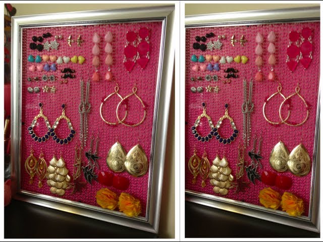 DIY: Como hacer organizador de Pendientes, Aretes, Zarcillos Earring  holder! 